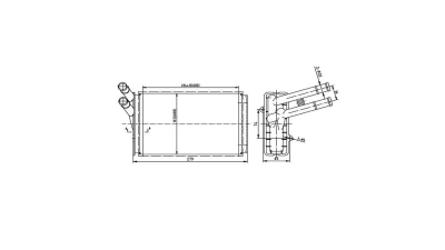 Radiator Incalzire Audi 80 (B4) CABRio, 01.1991-12.1996, motor 2.0, 2, 3; 2.6 V6, 2.6 V6, benzina, 1.9 TDI, diesel, aluminiu mecanic/plastic, 229x151x37 mm, Behr Hella