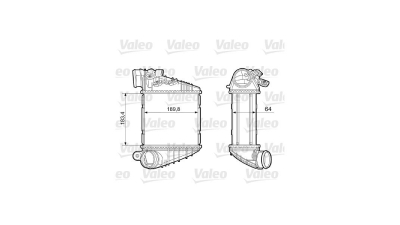 Intercooler Skoda Octavia 1 (1U2/1U5), 03.2003-02.2006, motor 1.8 T, 1.9 TDI, diesel, cutie manuala, cu/fara AC, aluminiu brazat/plastic, 183x190x64 mm, Valeo, cu senzor de presiune 