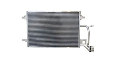 Condensator climatizare Audi A4 (B5), 03.2000-09.2001, VW Passat (B5), 07.1998-11.2000, motor 1.9 TDI, 85 kw; 2.5 TDI, 110 kw diesel, full aluminiu brazat, 610 (570)x420 (395)x16 mm, fara filtru uscator