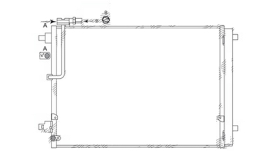 Condensator climatizare OEM/OES Audi A8 (D4), 06.2010-2017, motor 3.0 V6 TFSI, 213kw/245 kw benzina, CV automata, full aluminiu brazat, 680(640)x450(440)x16 mm, cu uscator si filtru integrat