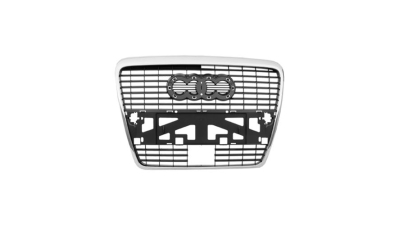 Grila radiator Audi A6 (C6), 05.2004-10.2008, cu gauri pentru cruise control, 4F0853651A1QP, 133805-1