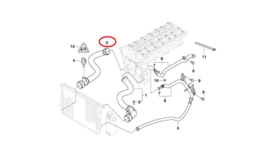 Furtun radiator Bmw Seria 3 E46 1998-2006, cauciuc, BestAutoVest 2008PW-5