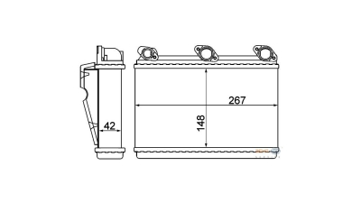 Radiator Incalzire BMW Seria 5 E34, 06.1987-01.1997, 518g, 518i, 520i; 525i, 525i/ix; 530i; 535i; 540i; benzina, versiunea fara filtru polen, aluminiu mecanic/plastic, 269x148x42 mm, 