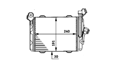 Radiator racire ulei motor, termoflot OEM/OES (Behr) BMW Seria 5 E39, 11.1995-06.2003, motor 2.5 TD, 85 kw, 2.5 TDS, 105 kw, diesel, 4.4 V8, 210 kw, benzina, 240x195x30 mm, din aluminiu brazat