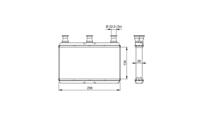 Radiator Incalzire BMW Seria 5 E60/E61, 06.2003-2010, 520d, 525d, 530d, 535d diesel, aluminiu brazat/aluminiu, 258x135x26 mm, 