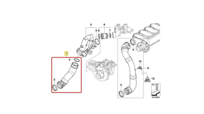 Furtun intercooler, supraalimentare Bmw Seria 5 E60/E61 2003-2010, cauciuc, BestAutoVest 2017PT-4