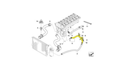 Furtun radiator Bmw Seria 3 E46 1998-2006, Seria 5 E39 1995-2003, Seria 7 E38 1994-2001, Z3 E36/7/8 1995-2003, Z4 E85/86 2003-2009, plastic, BestAutoVest 2022PW-3