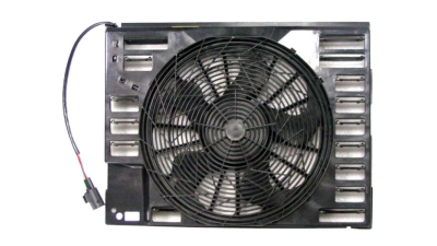 GMV radiator electroventilator BMW Seria 7 E65/E66, 01.2003-11.2006, 760 i, Li, LiS, motor 6.0 1 V12, benzina, cutie automata, cu AC, 330 W; 400 mm; 3 pini