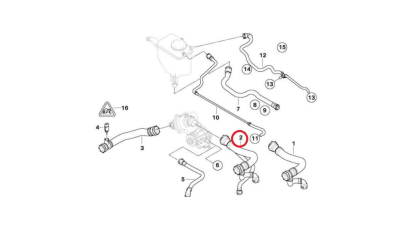 Furtun radiator Bmw Seria 5 E60/E61 2003-2010, Seria 6 E63/E64 2004-2011, cauciuc, BestAutoVest 2030PW-1