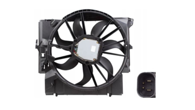 GMV radiator electroventilator BMW Seria 1 E87/E88/E81/E82, 2004-2011, 120d, motor 2.0 d, diesel, 600 W; 500 mm; 4 pini