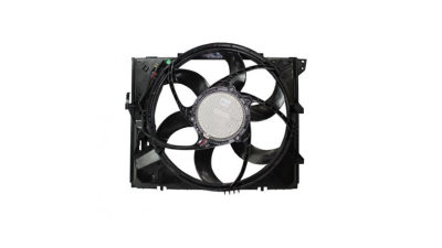 GMV radiator electroventilator BMW Seria 1 E82/E88; 2004-2011 model 128i; 3, 0 R6, motor benzina, cu AC, 600W; 490 mm; 3 pini