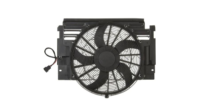 GMV radiator electroventilator BMW X5 E53, 02.2002-02.2007, motor 4.6 is V8 32V, 4.8 is V8 32V, benzina, cutie automata, cu AC, 400 W; 465 mm; 3 pini