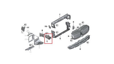 Deflector aer radiator Bmw Seria 5 (G30/G31), 05.2017-, Fata, partea Dreapta, Aftermarket