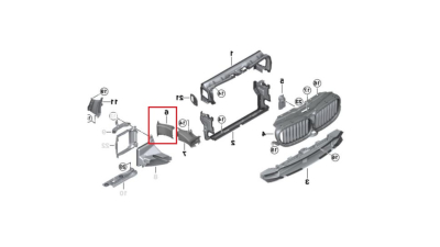 Deflector aer radiator Bmw Seria 5 (G30/G31), 05.2017-, Fata, partea Dreapta, Aftermarket