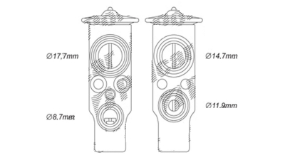 Supapa expansiune clima BAV, Peugeot 806, 1994-2002, motor 1.8; 2.0/2.0 T benzina; 1.9 TD; 2.0 HDI, 2.1 TD diesel