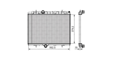 Radiator racire Citroen C4, 04.2014-, motor 1.2 THP, 81/96 kw, benzina, 1.6 HDI, 73 kw, diesel, cutie manuala/automata, cu/fara AC, 563x380x23 mm, RNBC, aluminiu/plastic 