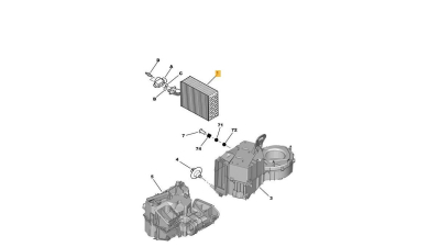 Evaporator aer conditionat Citroen Berlingo 2002-2008; Peugeot Partner 2002-2008 209x225x60mm, material Rezervor aluminiu, fagure aluminiu brazat, BestAutoVest 2350P8-3