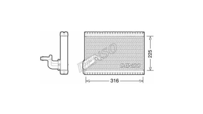 Evaporator aer conditionat Citroen Berlingo, 2008-2018; Peugeot Partner, 2008-2018 motor 1.6 HDI, diesel; 1.6, benzina, full aluminiu brazat, 225x316x38 mm, iesire 11, 9 mm, intrare 14, 6 mm, Denso, tehnologie cu curgere paralela, 