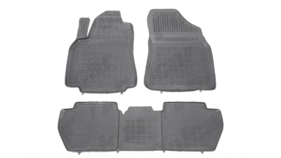 Set covorase auto din cauciuc Partner, 03.2008-2018; Citroen Berlingo (7 ), 02.2008-2018, negru; polietilena (PE), 3 bucati