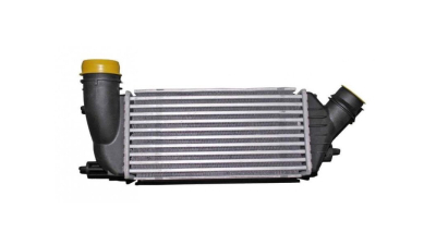 Intercooler Citroen C8, 04.2010-2014, Jumpy, 06.2010-2016, motor 2.0 HDI 120kw, diesel, cutie manuala, cu/fara AC, aluminiu brazat/plastic, 300x145x82 mm, J.Deus, mufa Rapida dreapta 