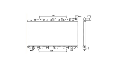 Radiator racire Nissan Sunny (N14/Y10), 06.1990-09.1995, motor 1.4, 55 kw; 1.6, 66/70 kw; benzina, cutie manuala, 4x4 655x324x23 mm, aluminiu/plastic, 