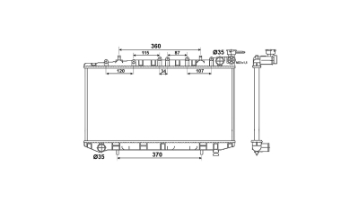 Radiator racire Nissan Sunny (N14/Y10) Model Gti-R, 1991-1995, 2.0 D 55kw; 2,0 T 162kw Benzina/Diesel, Manual, cu/fara AC, diametru intrare/iesire 35/35mm, tip Calsonic, 648x324x26, Cu lipire fagure prin brazare Aftermarket