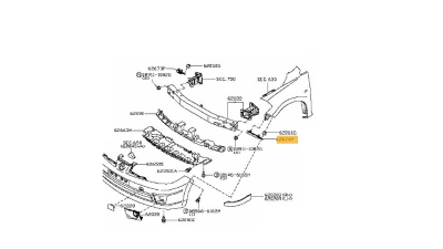 Suport bara de protectie Nissan Tiida (C11x/Sc11x), 2013-, partea Stanga, Aftermarket