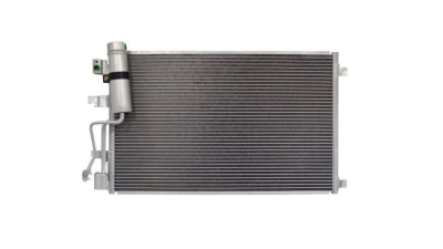 Condensator climatizare Nissan Qashqai/Qashqai +2 (J10), 02.2007-04.2014, motor 2.0 dci, 110 kw diesel, cutie manuala/automata, full aluminiu brazat, 645(608)x400(378)x16 mm, cu uscator filtrat