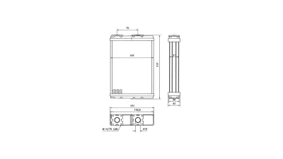 Radiator Incalzire Mitsubishi Colt Cyborg R, 01.1992-05.1996, motor 1.6 T, benzina, aluminiu mecanic/plastic, 167x148x27 mm, 