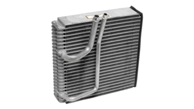 Evaporator aer conditionat Nissan Pathfinder (R51), 2004-2013 motor 2.5 dci, 3.0 dci, diesel; 4.0 V6, benzina, full aluminiu brazat, 265x255x58 mm, iesire 11, 4 mm, intrare 14, 3 mm, tehnologie cu curgere paralela, 