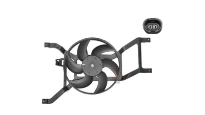 GMV radiator electroventilator Dacia Logan, 2004-2008, motor 1.0, 1.2; 1.4; 1.6 benzina, fara AC, 120 W; 295 mm; 2 pini