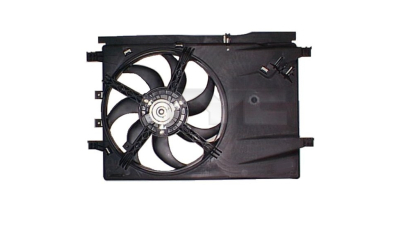 GMV radiator electroventilator Fiat Punto EVO, 2009/2012-, motor 0.9 Twinair, 1.4 Multiair, benzina, fara AC, 150 W; 385 mm; 2 pini