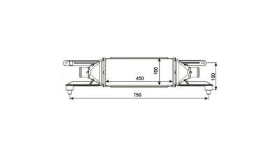 Intercooler Alfa Romeo Mito (955), 08.2008-, motor 1.3 JTDm 66/70kw, diesel, cutie manuala, cu/fara AC, aluminiu brazat/plastic, 450x100x52 mm, J.Deus, 