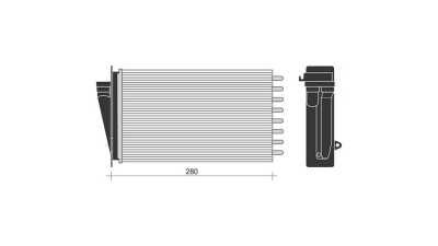 Radiator Incalzire Fiat Marea 01.1996-06.2002, motor 1.9 TD/JTD, 2.4 TD/JTD, diesel, tip Valeo, aluminiu mecanic/plastic, 260x158x42 mm, 