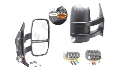 Oglinda exterioara Iveco Daily, 05.2006-2014, Dreapta, reglare electrica; incalzita; cu brat lung; geam convex; cromat; 7 pini; cu semnalizare; cu radio aerial