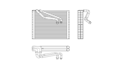 Evaporator aer conditionat Fiat 500X, 2014-; Jeep Renegade, 2014- motor 1.4 Multiair, benzina, full aluminiu brazat, 295x220x38 mm, iesire 11, 7 mm, intrare 14, 4 mm, tehnologie cu curgere paralela, 