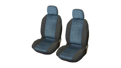 Set huse scaune fata auto Renault Kangoo - 2004, Carpoint Denver albastru 4 buc ( 2 huse scaune fata + 2 huse tetiere )