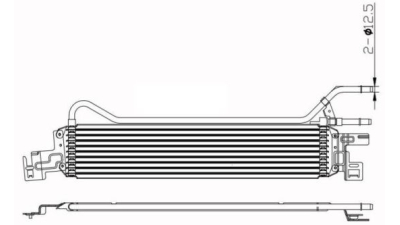 Radiator racire ulei motor, termoflot Ford C-MAX, Focus C-Max 01.2007-12.2011, motor 2.0, 107 kw, benzina, cv automata, 584x121x22 mm, racitor transmisie, din aluminiu brazat