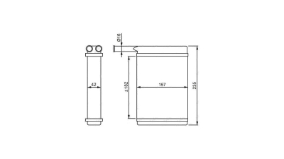 Radiator Incalzire Ford COURIER, 01.1991-03.1996, motor 1.3, benzina, 1.8 D/TD, diesel, aluminiu mecanic/plastic, 205x141x32 mm, SRLine