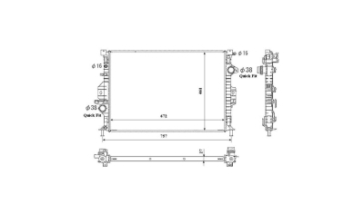 Radiator racire Volvo V70 (Bm) 2007-2016 (Si Modele D3/D4/D5/T4/T5), 2,0 D3 100/120kw; 2,4 D 120kw; 2,0 D4 131kw; Diesel/Benzina, Automat, Cu/fara AC, cu conectori rapizi intrare/iesire, 672x461x27, Cu lipire fagure prin brazare KOYO