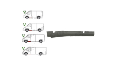 Prag metalic Ford Transit/Tourneo (V347/8), 05.2006-04.2013, Transit (V184/5), 05.2000-04.2006, fata, Stanga, sub usa fata