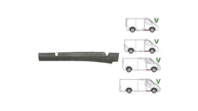 Prag metalic Ford Transit/Tourneo (V347/8), 05.2006-04.2013, Transit (V184/5), 05.2000-04.2006, fata, Dreapta, sub usa fata