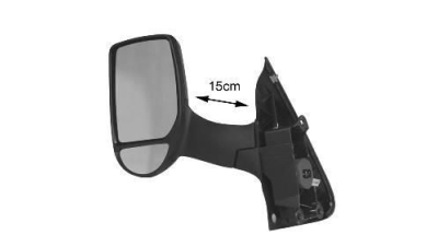 Oglinda exterioara Ford Transit (V184/5), 05.2000-04.2006, Ford Transit/Tourneo (V347/8), 05.2006-04.2013 , partea Stanga, culoare sticla crom, sticla convexa, cu carcasa neagra, ajustare electrica, 1503695; 1503698