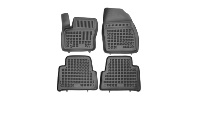 Set covorase auto din cauciuc FORD KUGA (DM2), 03.2008-03.2013, presuri tip tavita, negru; Polietilen