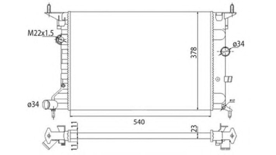 Radiator apa racire motor  MAGNETI MARELLI Opel Vectra B Combi (31) Vectra A Hatchback (88, 89) Vectra B Hatchback (38) Vectra B (36) Vectra A (86, 87)