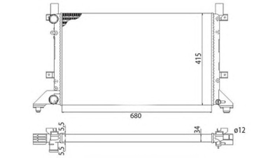 Radiator apa racire motor  MAGNETI MARELLI Vw Lt 28-46 2 Caroserie (2Da, 2Dd, 2Dh) Lt 28-35 2 Bus (2Db, 2De, 2Dk)