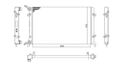 Radiator apa racire motor  MAGNETI MARELLI Vw Golf 5 (1K1) Golf Plus (5M1, 521) Eos (1F7, 1F8) Jetta 3 (1K2) Passat (3C2) Touran (1T1, 1T2) Caddy 3 Combi (2Kb, 2Kj, 2Cb, 2Cj) Caddy 3 Caroserie (