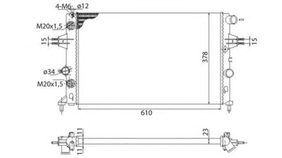 Radiator apa racire motor  MAGNETI MARELLI Opel Astra G Limuzina (F69) Astra G Combi (F35) Astra G Cupe (F07) Zafira A (F75)