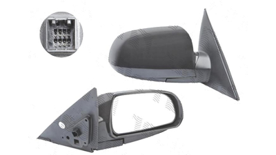 Oglinda exterioara Hyundai Sonata (Nf), 01.2005-05.2010, Dreapta, reglare electrica; carcasa neagra; incalzita; geam convex; cromat; pliere electrica