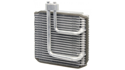 Evaporator aer conditionat Hyundai Accent, 2000-2006 motor 1.3, 1.5; 1.6 benzina; 1.5 CRDI, diesel, full aluminiu brazat, 235x235x60 mm, iesire 14, 4 mm, intrare 14, 4 mm, tehnologie cu curgere paralela, 